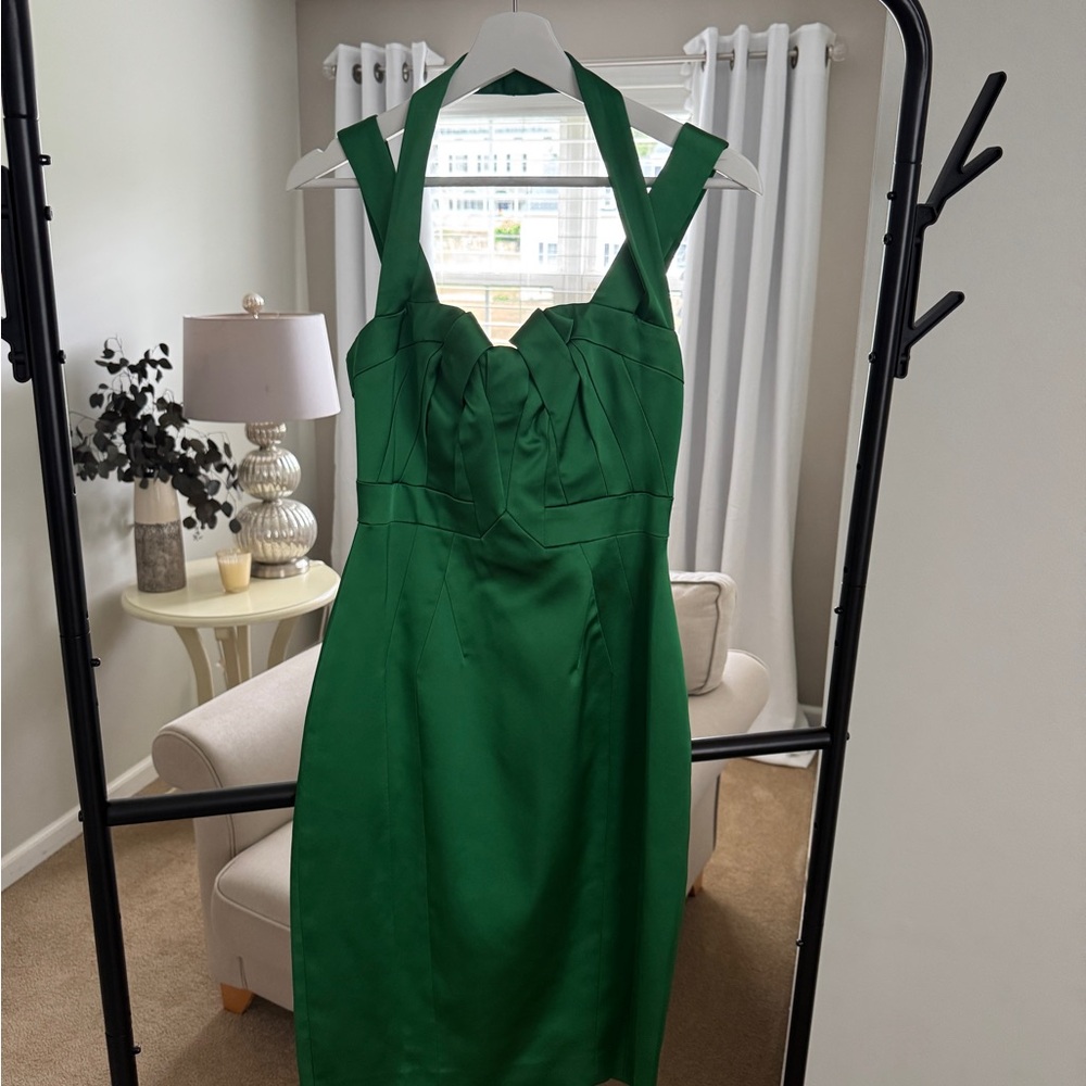 Karen Millen Green Sheath Dress size US 8 fully lined